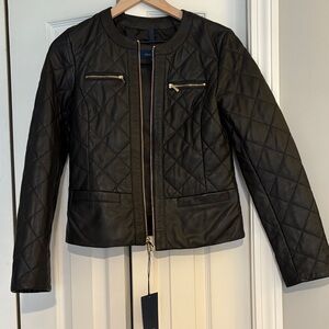 Cole Haan Black Quilted Leather Jacket